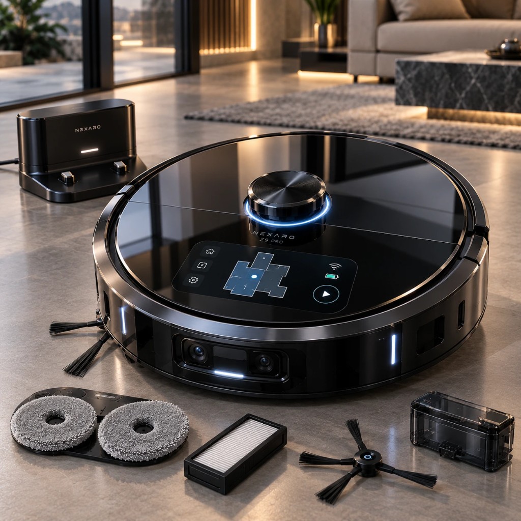 Contenuto confezione Nexaro Z9Pro — robot, base, accessori